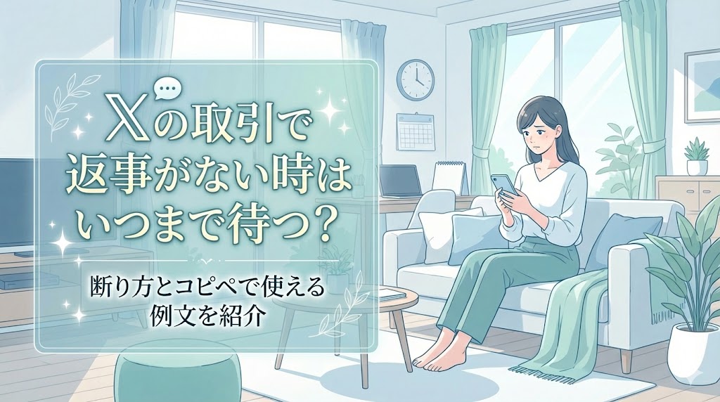 Xの取引で返事がない時はいつまで待つ？断り方とコピペで使える例文を紹介