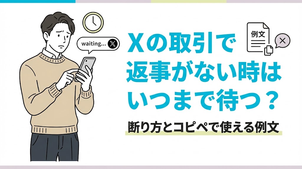 Xの取引で返事がない時はいつまで待つ？断り方とコピペで使える例文を紹介